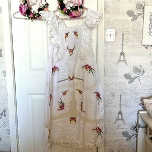 Cotton midi embroidery summer dress gorgeous details